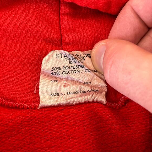 Vintage Pep Actionwear Alberta Basketball Canada Red Hoodie Sweatshirt Large - Picture 5 of 7